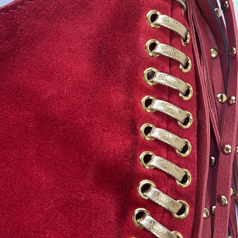 Michael Kors Red Suede Fringe Bag